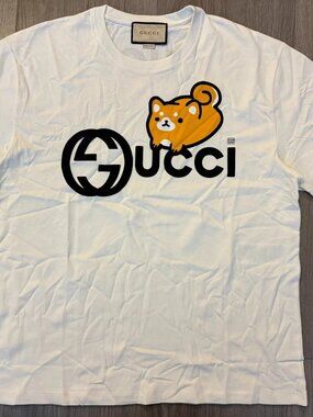 Gucci x Pikarar Kawaii Graphic Print Tee Shirt white L